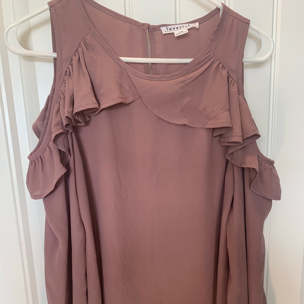 Mauve/lavender long sleeve blouse 1X
